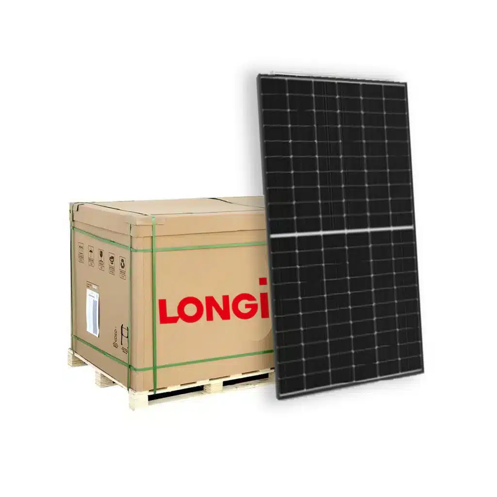 Longi455WattMonoSolarPanels-Fullpalletwithlogoandpanelstandingupstraight-LECENERGY_1024x1024