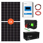 12V/1000VA Ostrovní fotovoltaická sestava 450Wp 200Ah s 30A MPPT