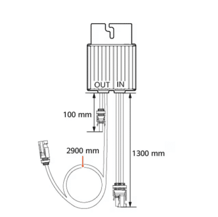 Fotovoltaický optimizér Huawei MERC-1100W-P Long Cable pro 2 panely - přední pohled
