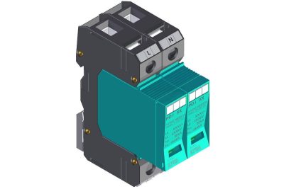 Svodič přepětí AC T1+T2 Kiwa 81.002 2P 280V/12,5kA - přední pohled