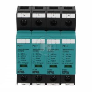 Přepěťová ochrana AC T1+T2 Kiwa 81.004 4P 280V/12,5kA - zepředu