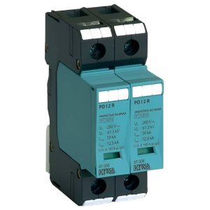 Svodič přepětí AC T2 Kiwa 82.002 2P 280V/40kA - přední pohled