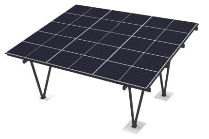 Hliníkový přístřešek pro 2 auta VV 15 FV panelů RAL 7016 - s panely