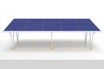 Hliníkový solární přístřešek pro 4 auta VV pro 25 FV panelů