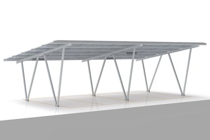 Hliníkový solární přístřešek pro 4 auta VV pro 25 FV panelů - detail